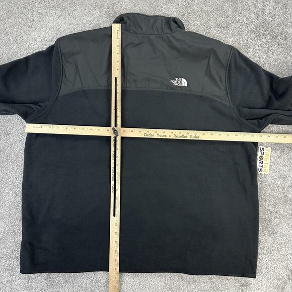North Face Jacket Mens 2XL Tundra Full Zip Fleece Windproof Outdoor Black - Picture 11 of 13